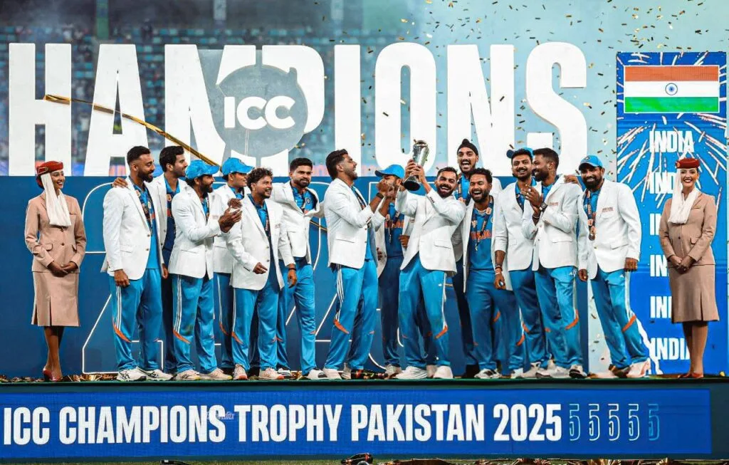 India lift 3rd Champions Trophy Title with Victory Celebrations india winning champions trophy 2025
